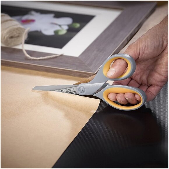 🆕 Titanium Straight Scissor Grey Sharper Longer Lasting Cutting Edge Soft Grip - Picture 2 of 8
